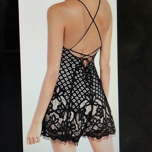 Express Black Lace Romper